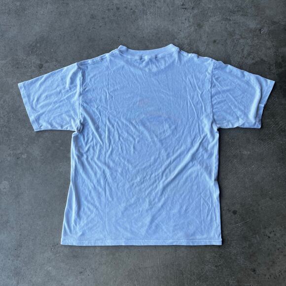 VINTAGE GO WITH THE FLOW OREGON NATURE SHIRT MENS LARGE WHITE 80S 90S - Picture 2 of 5